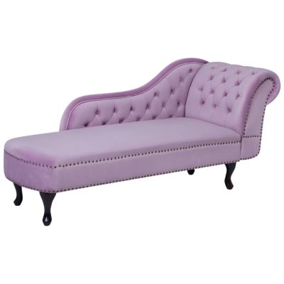 Chaise longue côté droit NIMES Velours Violet clair