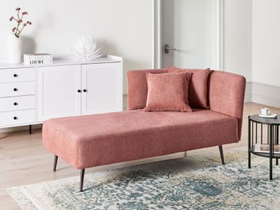 Chaise longue côté droit RIOM Tissu Rouge