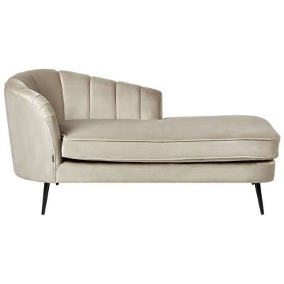 Chaise longue côté gauche ALLIER Velours Beige