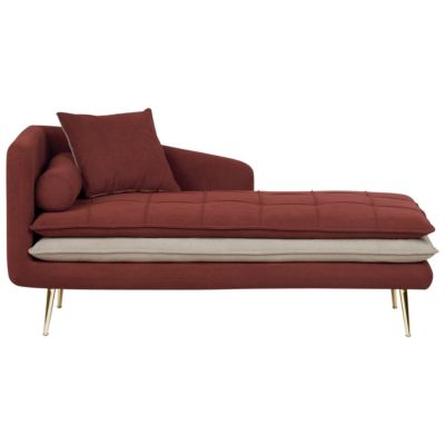 Chaise longue côté gauche GONESSE Tissu Rouge