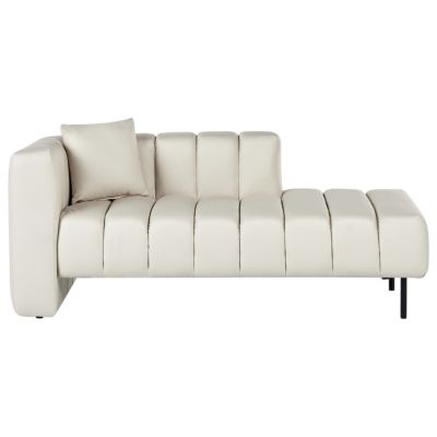 Chaise longue côté gauche LANNILS Cuir PU Blanc cassé