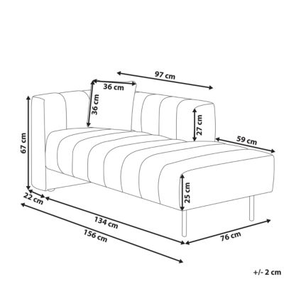 Chaise longue côté gauche LANNILS Cuir PU Blanc cassé