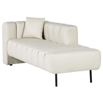 Chaise longue côté gauche LANNILS Cuir PU Blanc cassé