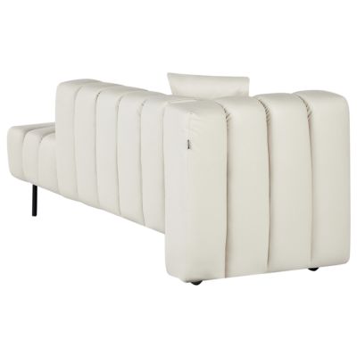 Chaise longue côté gauche LANNILS Cuir PU Blanc cassé