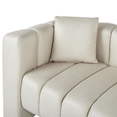 Chaise longue côté gauche LANNILS Cuir PU Blanc cassé
