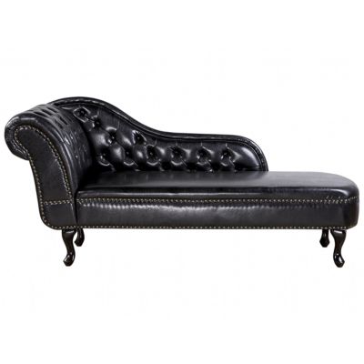Chaise longue côté gauche NIMES Cuir PU Noir