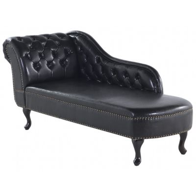 Chaise longue côté gauche NIMES Cuir PU Noir