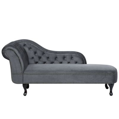 Chaise longue côté gauche NIMES Velours Gris