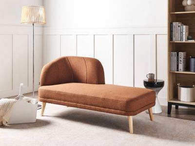 Chaise longue côté gauche TANLAY Tissu Marron doré