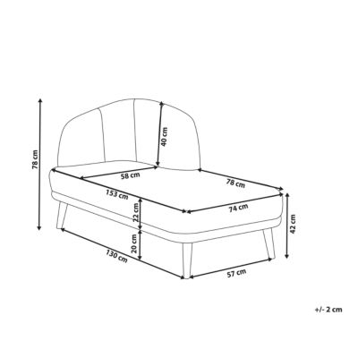 Chaise longue côté gauche TANLAY Tissu Marron doré