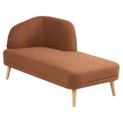 Chaise longue côté gauche TANLAY Tissu Marron doré