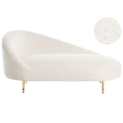 Chaise longue côté gauche VALREAS Bouclé Blanc cassé