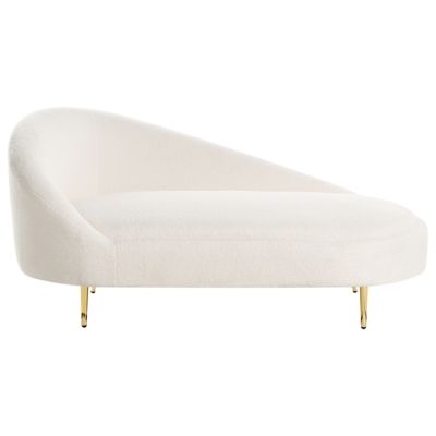 Chaise longue côté gauche VALREAS Bouclé Blanc cassé