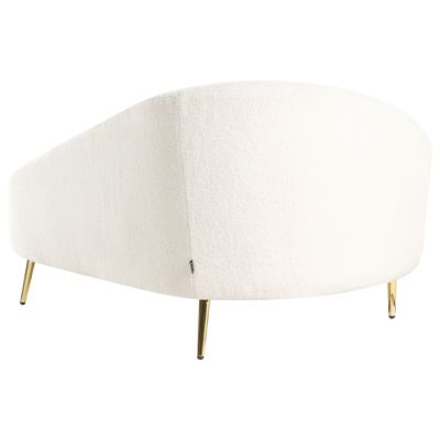 Chaise longue côté gauche VALREAS Bouclé Blanc cassé
