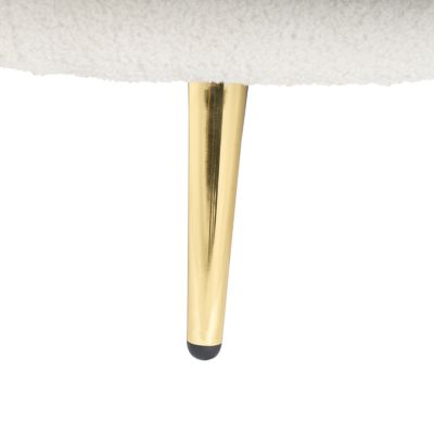 Chaise longue côté gauche VALREAS Bouclé Blanc cassé