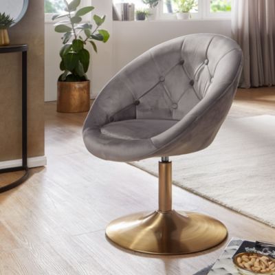 chaise longue chaise pivotante chaise club chaise cocktail velours chaise de bar fauteuil FineBuy