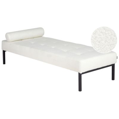 Chaise longue CHINON Bouclé Blanc