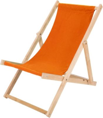 Chaise longue de jardin en bois, fauteuil de relaxation, chaise de plage Orange