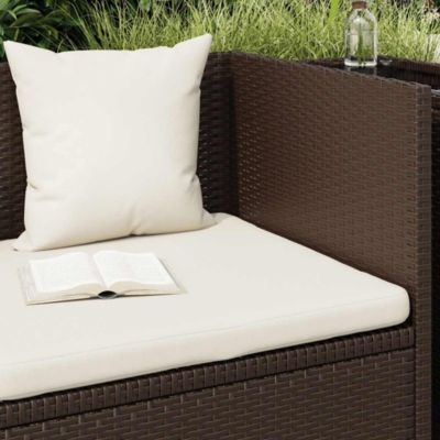 Chaise longue de jardin en résine tressée - Vidaxl - Brun - 200 x 60 x 58 cm - Coussins inclus