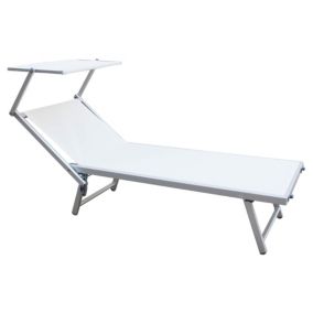 Chaise Longue de Plage en Aluminium Polyester PVC Blanc Rebecca Mobili