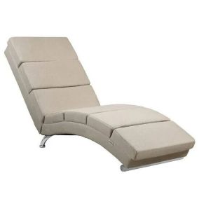 Chaise Longue de Relaxation Couleur Sable - Fauteuil Relax - Méridienne - Design - Salon