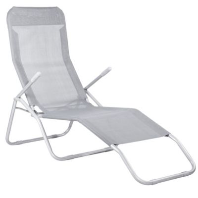 Chaise longue inclinable de jardin SPRINGOS - Gris -BLOCKED