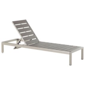 Chaise longue industriel en aluminium gris NARDO