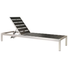 Chaise longue industriel en aluminium noir NARDO