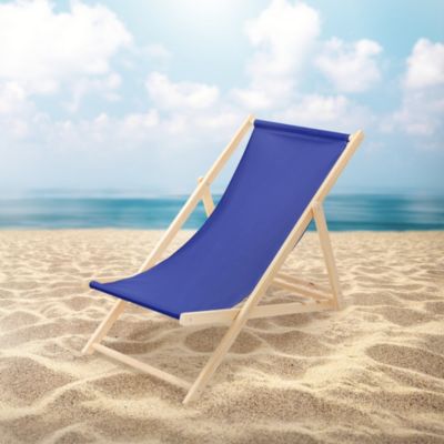 Chaise longue jardin pliable ECD Germany bleue en bois jusqu'à 120 kg usage intérieur et extérieur