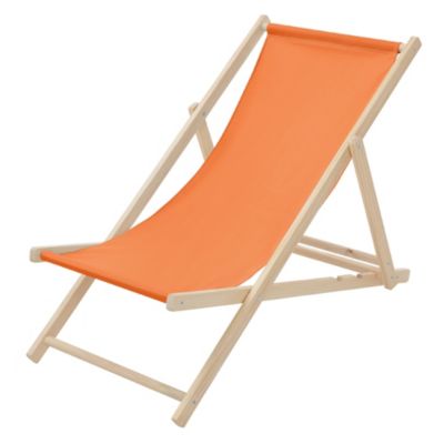 Chaise longue jardin pliable ECD Germany orange en bois jusqu'à 120 kg usage intérieur et extérieur