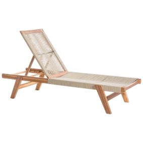 Chaise longue méditerranéen en acacia beige PROSSEDI
