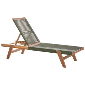 Chaise longue méditerranéen en acacia vert PROSSEDI