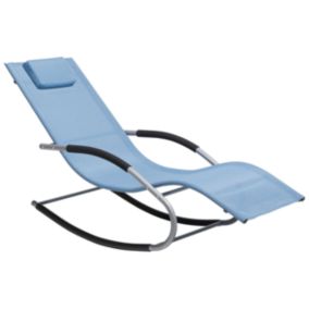 Chaise longue Métal Bleu CARANO