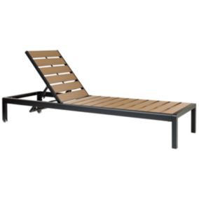 Chaise longue Métal Bois clair/Noir NARDO