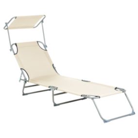 Chaise longue Métal Crème FOLIGNO