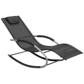 Chaise longue Métal Noir CARANO