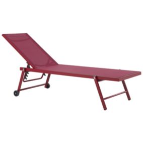 Chaise longue Métal Rouge Bordeaux PORTOFINO