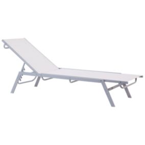 Chaise longue moderne en acier blanc NOLI