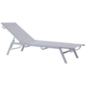 Chaise longue moderne en acier gris NOLI