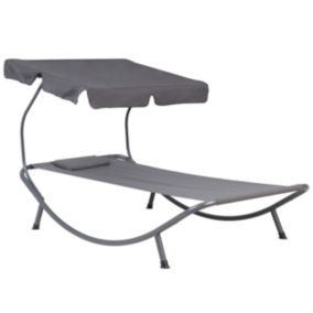 Chaise longue moderne en acier gris TERNO