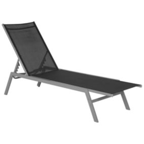 Chaise longue moderne en acier noir NOLI