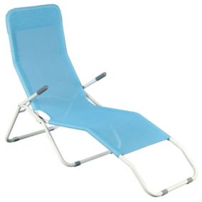 Chaise longue pivotante bleu ciel