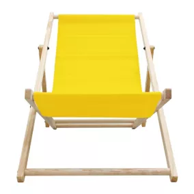 Chaise longue pliable 117x52x10 cm jaune en bois