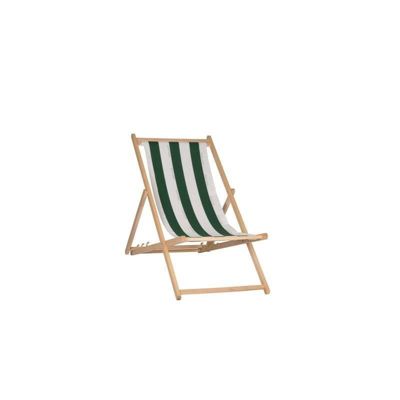 Chaise longue pliante JARDIN PRIVE Cancale en tissu rayé vert avec 4 positions