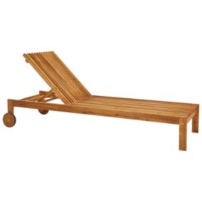 Chaise longue rustique en acacia bois clair BELLANO