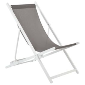 Chaise longue traditionnel en aluminium gris LOCRI II