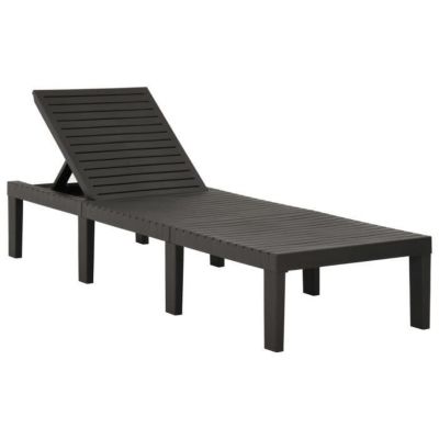 Chaise longue - VIDAXL - Plastique Anthracite - Dossier réglable - Coussin confortable