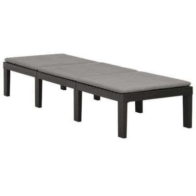 Chaise longue - VIDAXL - Plastique Anthracite - Dossier réglable - Coussin confortable