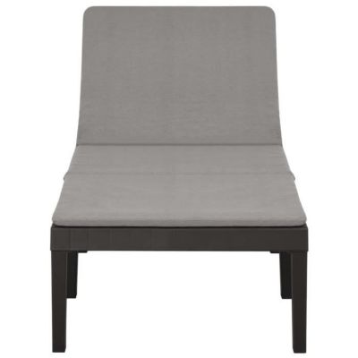Chaise longue - VIDAXL - Plastique Anthracite - Dossier réglable - Coussin confortable