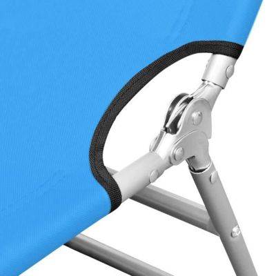 Chaise longue - vidaXL - Pliable - Acier enduit de poudre - Dossier réglable - Bleu turquoise